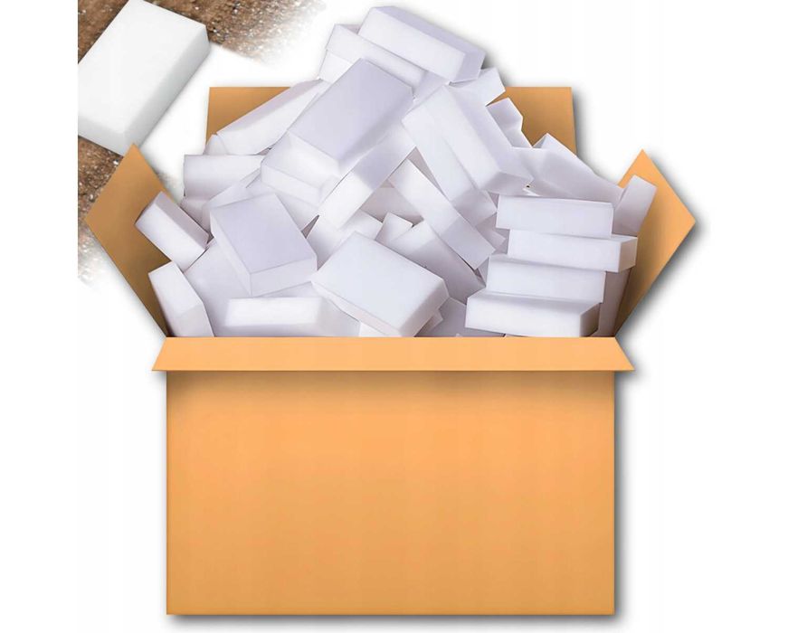 100x Magiczna Gąbka do Czyszczenia Plam Usuwa Czyści Brud Mocna Gruba