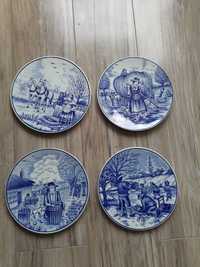 talerze Royal Delft Blauw, cztery pory roku