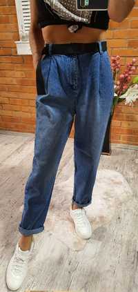 Asos angielskie spodnie jeansy wysoki stan pasek culoty M L