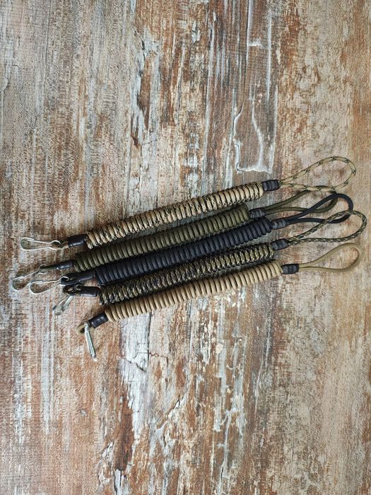 Шнур страховочный тренчик жёсткая петля-карабин койот/олива/черный