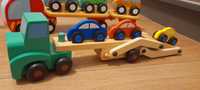 Drewniane auto ciężarówka i laweta
