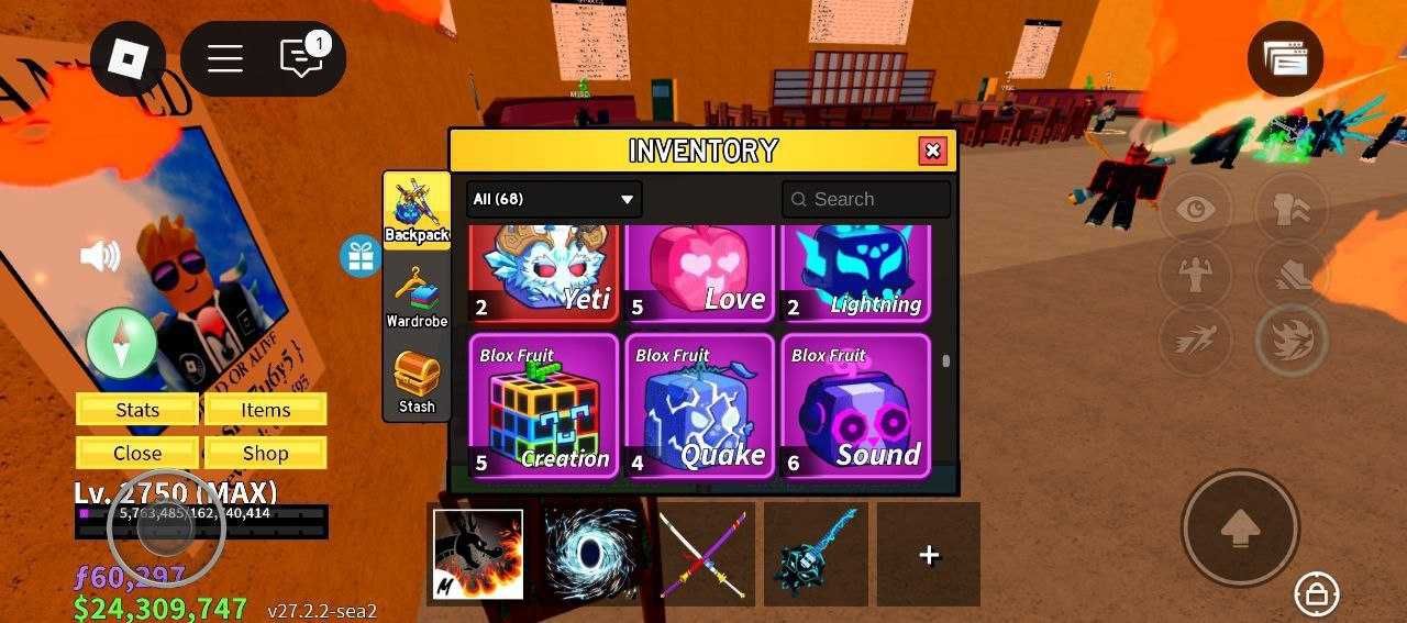 Фрукти з гри Blox fruit