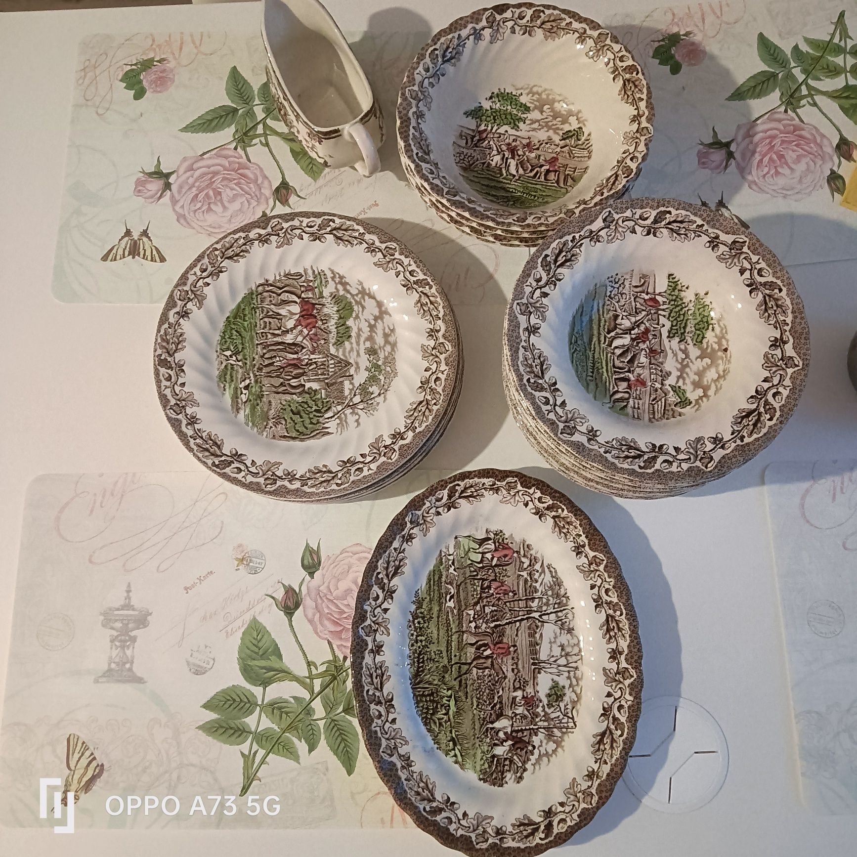 Angielska porcelana zestaw obiadowy