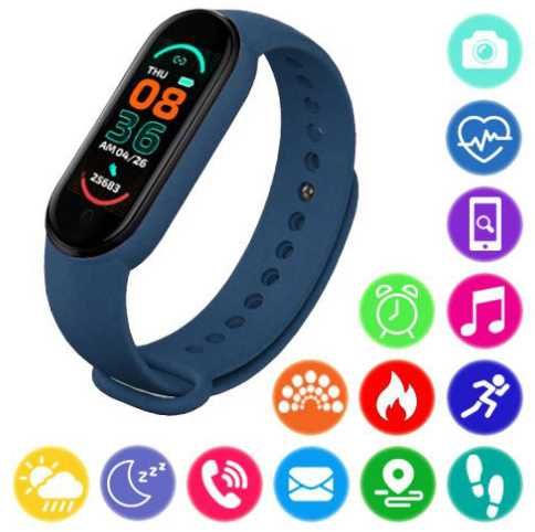 Фитнес браслет  Smart Band M6 (смарт часы, пульсоксиметр, пульс) синий