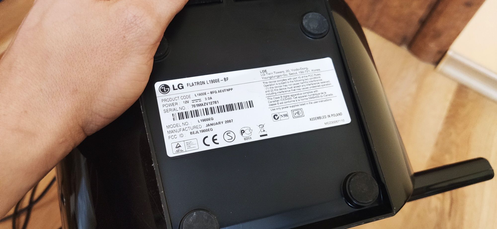 Monitor LG Flatron L1900EQ DVI