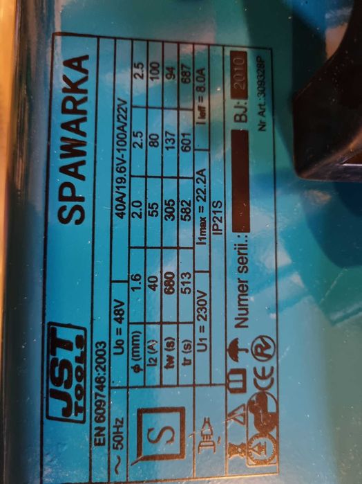 Spawarka trans. nieużywana JST Tools BX1-100B, 100A, elektr. do 2,5 mm