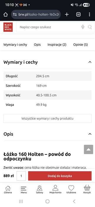 Łóżko+szafa zestaw mebli
