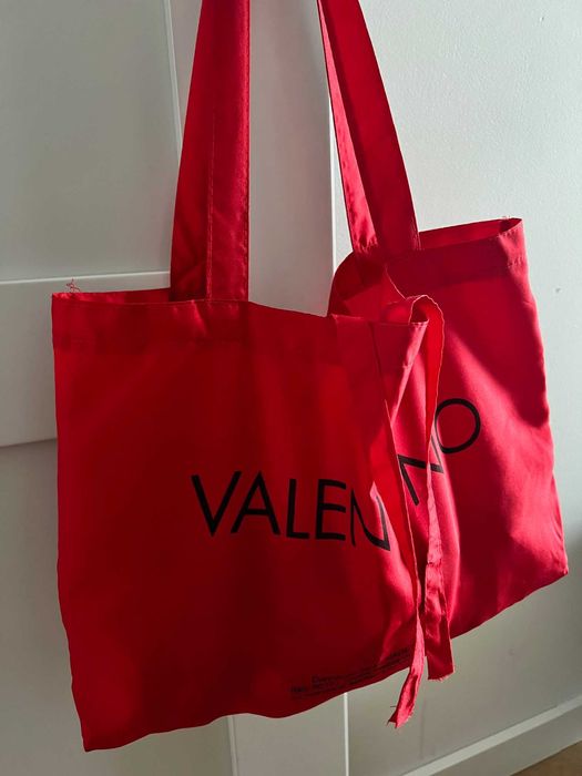 Torebka Shopper materiałowa Valentino Oryginalna Nowa Czerwona