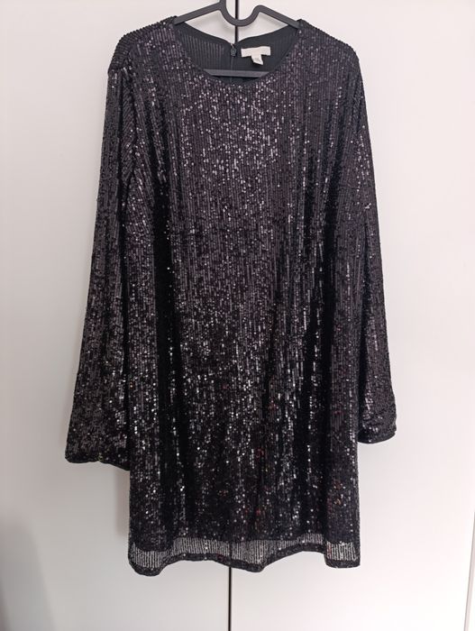 Sukienka cekiny hm xl czarna