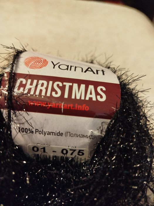 Włóczka z połyskiem 1 motek.Christmas Yarn Art.