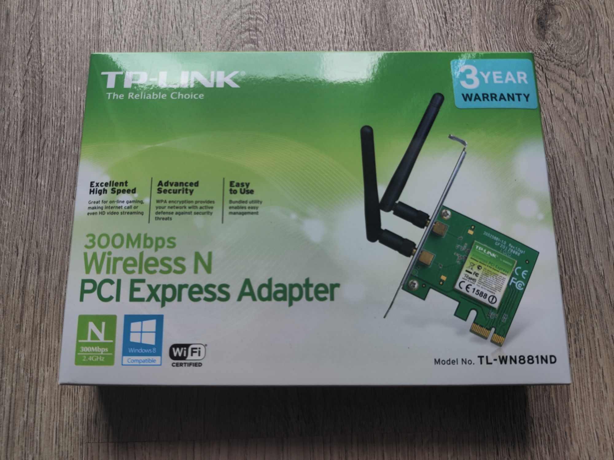 Karta sieciowa TP-LINK TL-WN881ND PCI Express, Wewnętrzna, 2.4 GHz