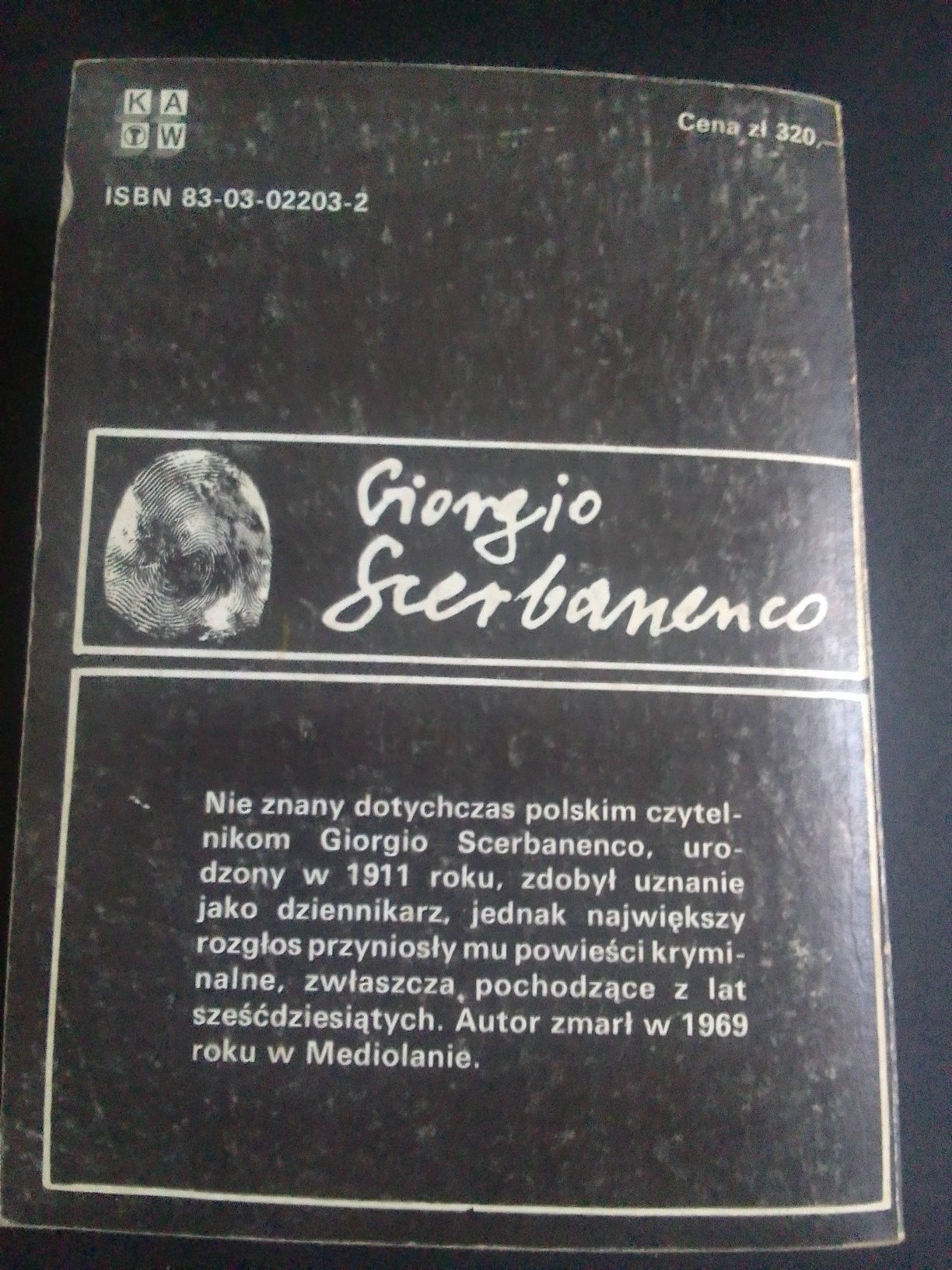 Zabiję cię 12 listopada, Giorgio Scerbanenco