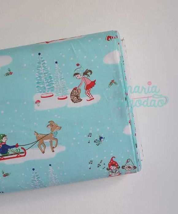 Oportunidade: Tecido 100% algodão a 6€/m - PIXIE MAIN AQUA