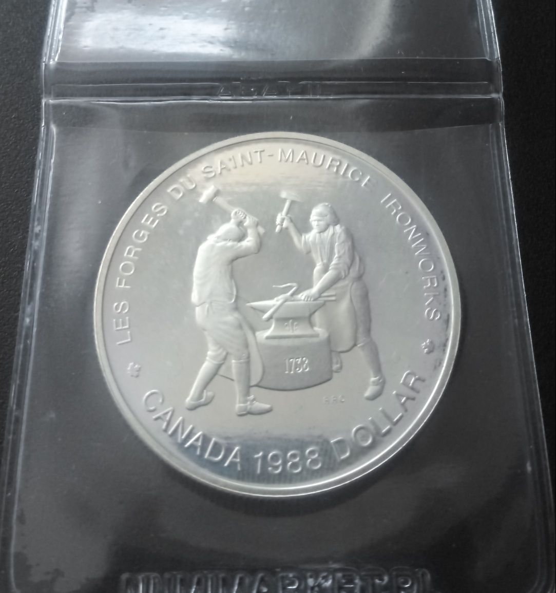 Moneta Dolar Kanada 1988 Huta żelaza Saint-Maurice Kuźnia