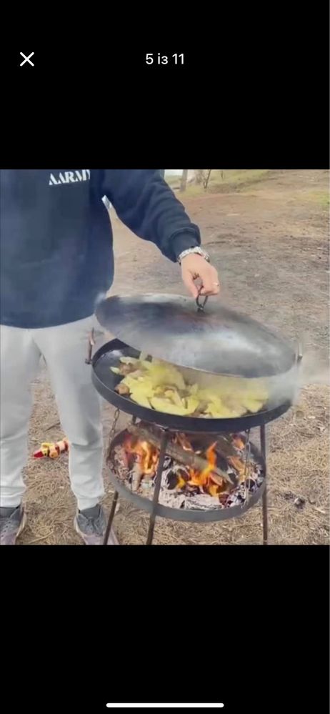 Сковорода з диску борони. Повітряна підставка. Украінський виробник!!!