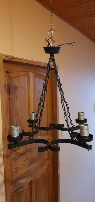 PRL żyrandol metalowy czarny 4 żarówki E27