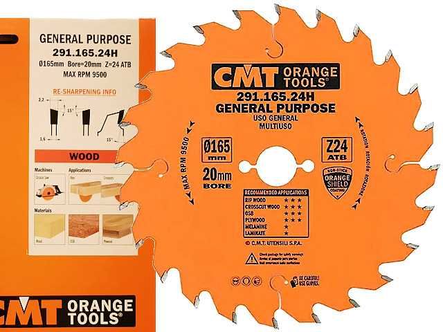 CMT 291.165.24H Tarcza do cięcia drewna Laminatu Piła Widia 165x20 Z24