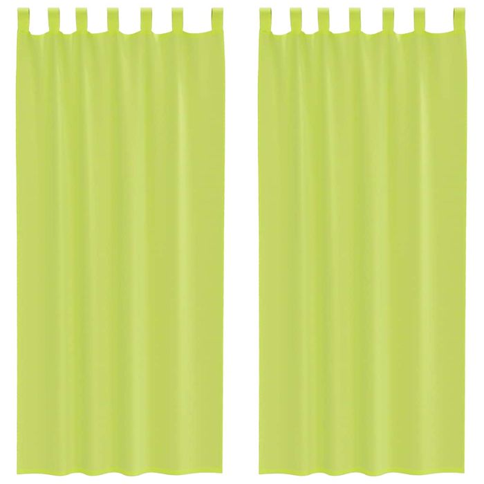 Vidaxl Zasłony Woalowe Z Zakładką Na Górze 2 Szt. Jabłko Zielone