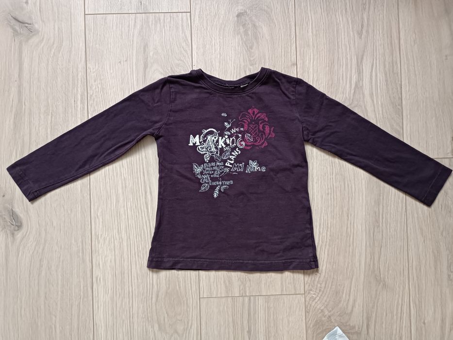 Bluza t-shirt bluzka fioletowa bawełna 92