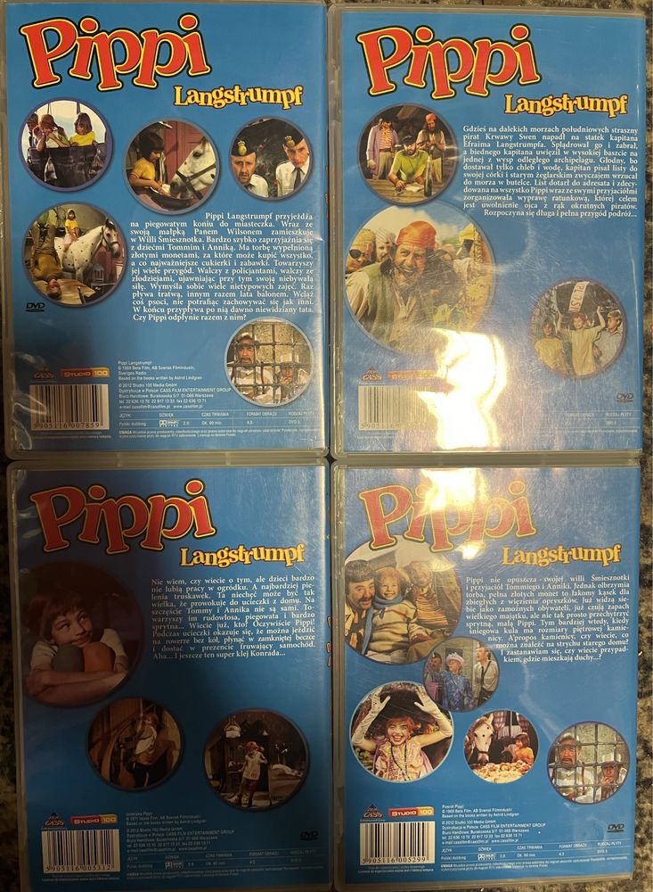 Pippi Langstrumpf Pipi zestaw płyt dvd pełna kolekcja