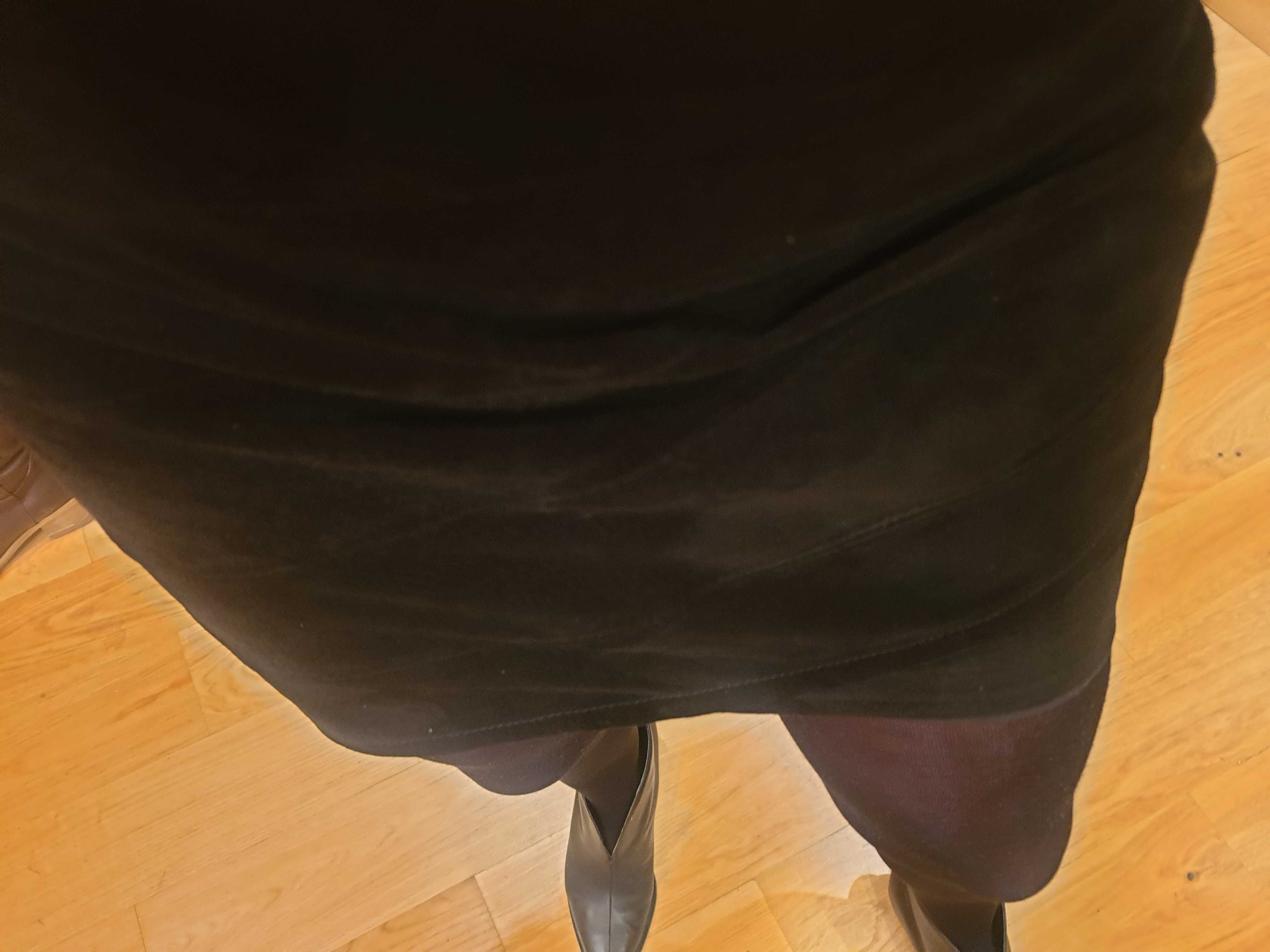 Skórzana asymetryczna spódnica mini czarna zamsz Saint Tropez 36 450zł
