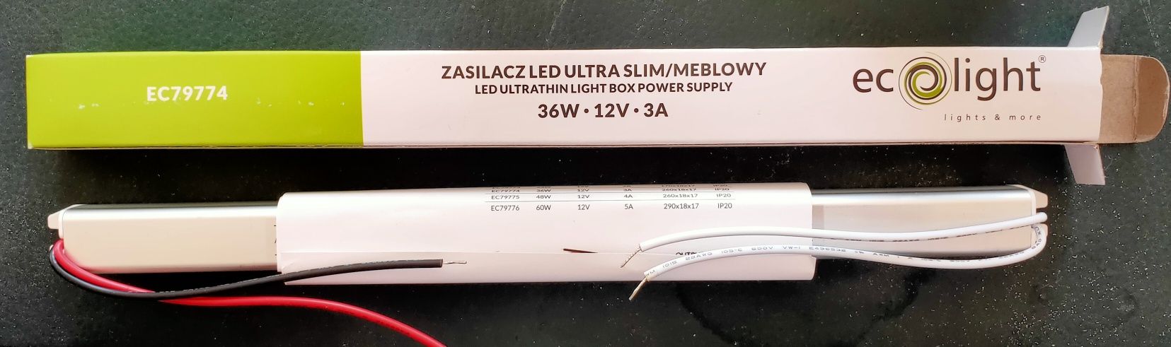 Zasilacz LED ULTRA SLIM 36W, 12V, 3A