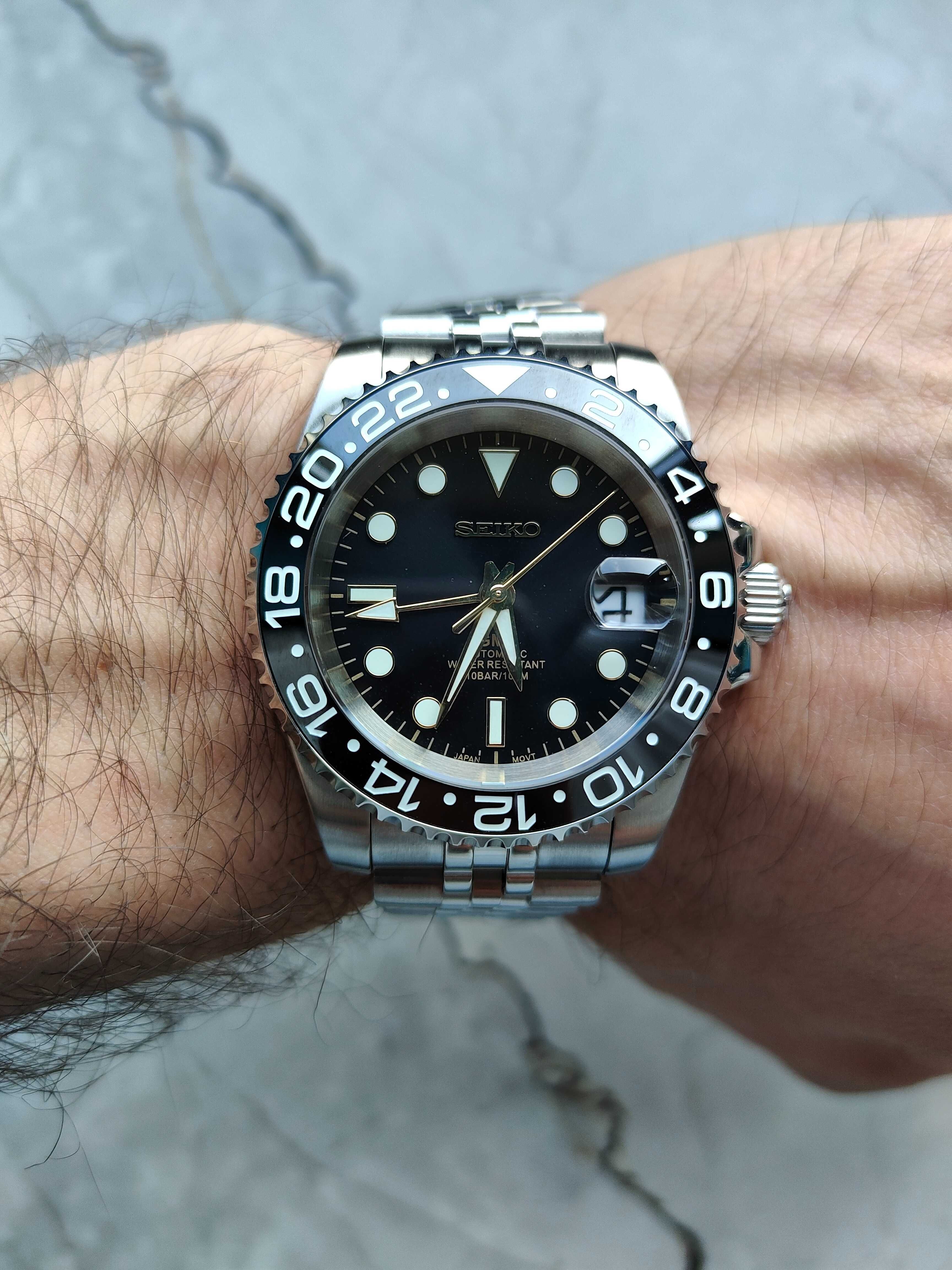 Seiko Custom Mod NH34 Seiko Diver GMT Automat Zegarek