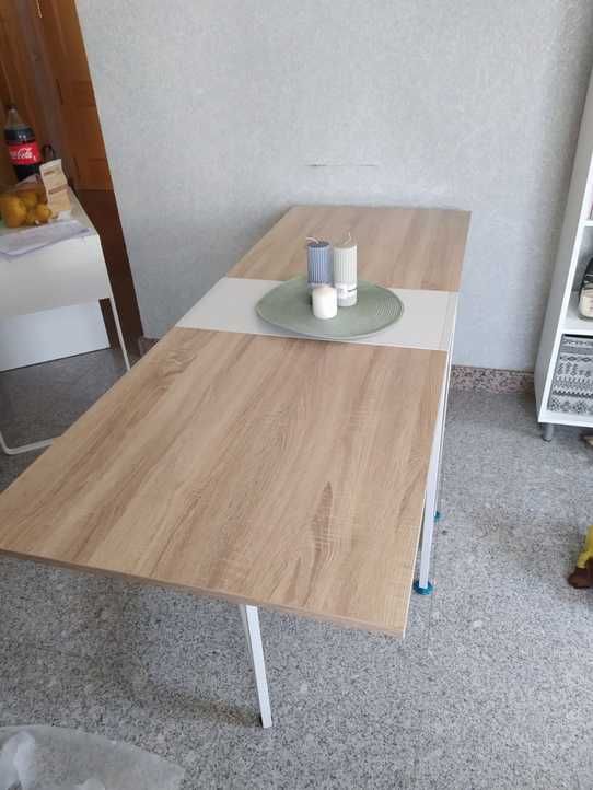 Mesa de sala ou cozinha espaços pequenos dobrável extensível arrumação