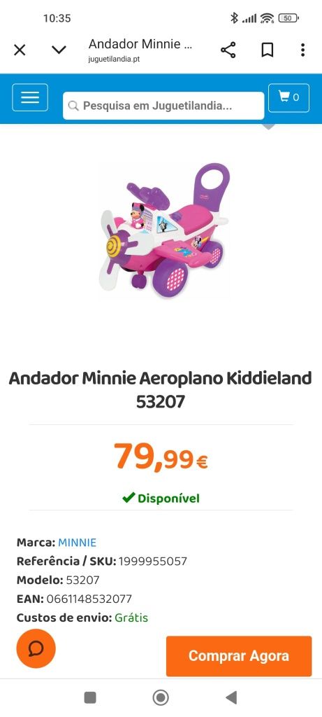 Andador Minnie aeroplano Kiddieland