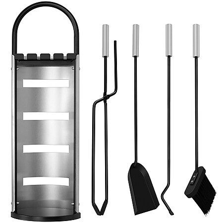 Zestaw kominkowy ze stali nierdzewnej