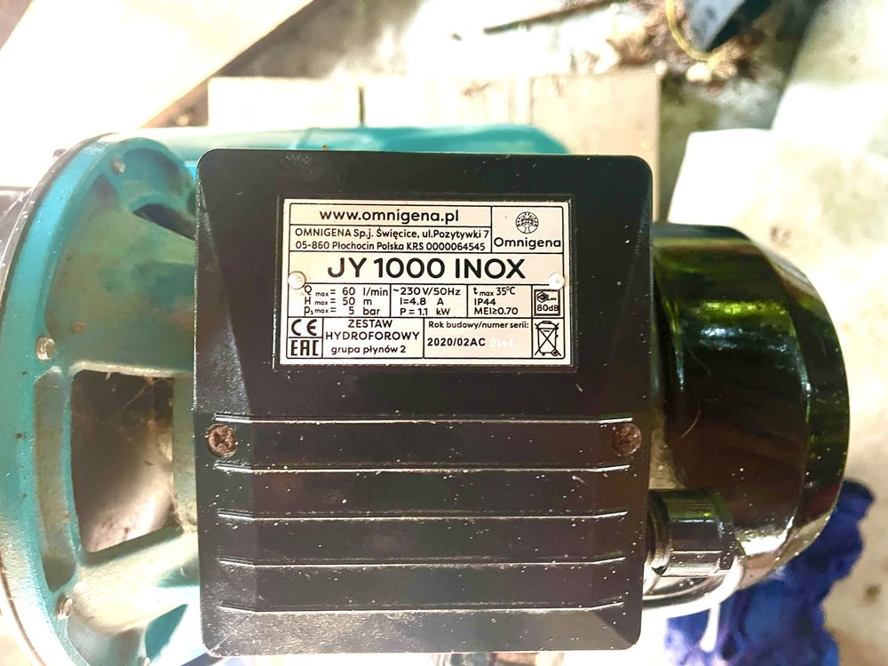 Hydrofor Omnigena Jy 1000 inox jak nowy