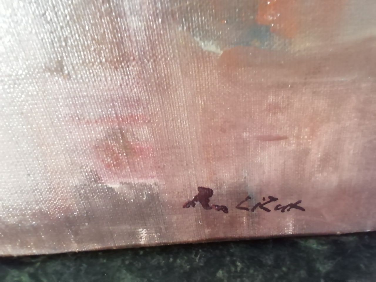 Obraz kwiaty sygn. Lizut R. Płótno olej wym. 30x50 cm. Ostatnie pracę