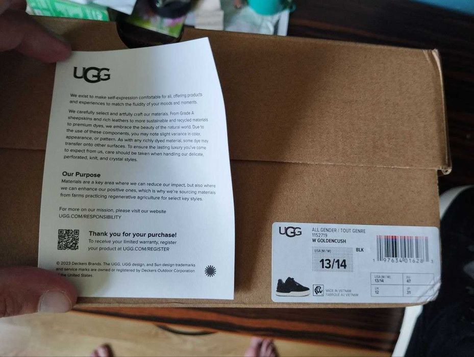 UGG 47 Оригинал Новые Кожаные Кроссовки Ботинки Черные США Деми Зима