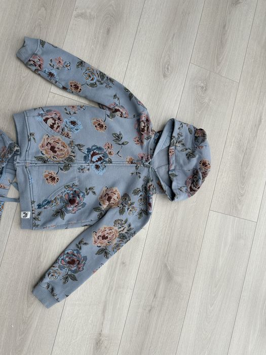 dres NEXT w kwiaty bluza z kapturem spodnie dresowe