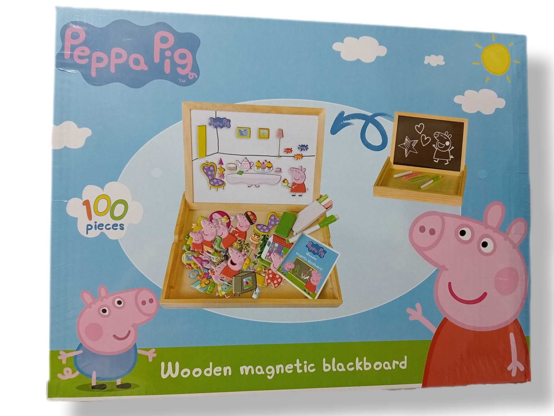 Tablica magnetyczna kredowa ŚWINKA PEPPA PIG w domu 100 elementów