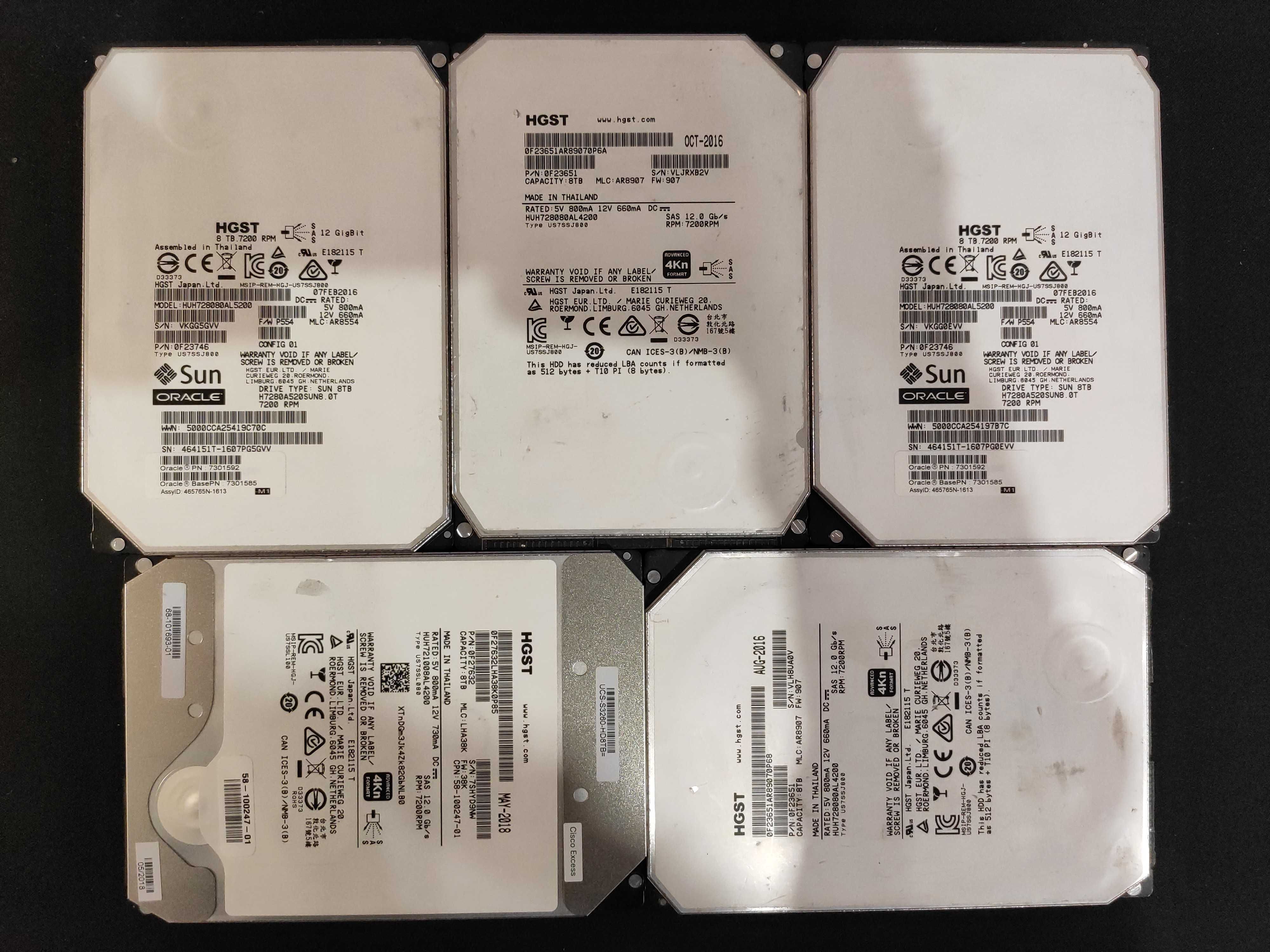 Накопичувач HGST 3.5" 8TB SAS 12Gb/s 7.2K rpm (є 5 штук)