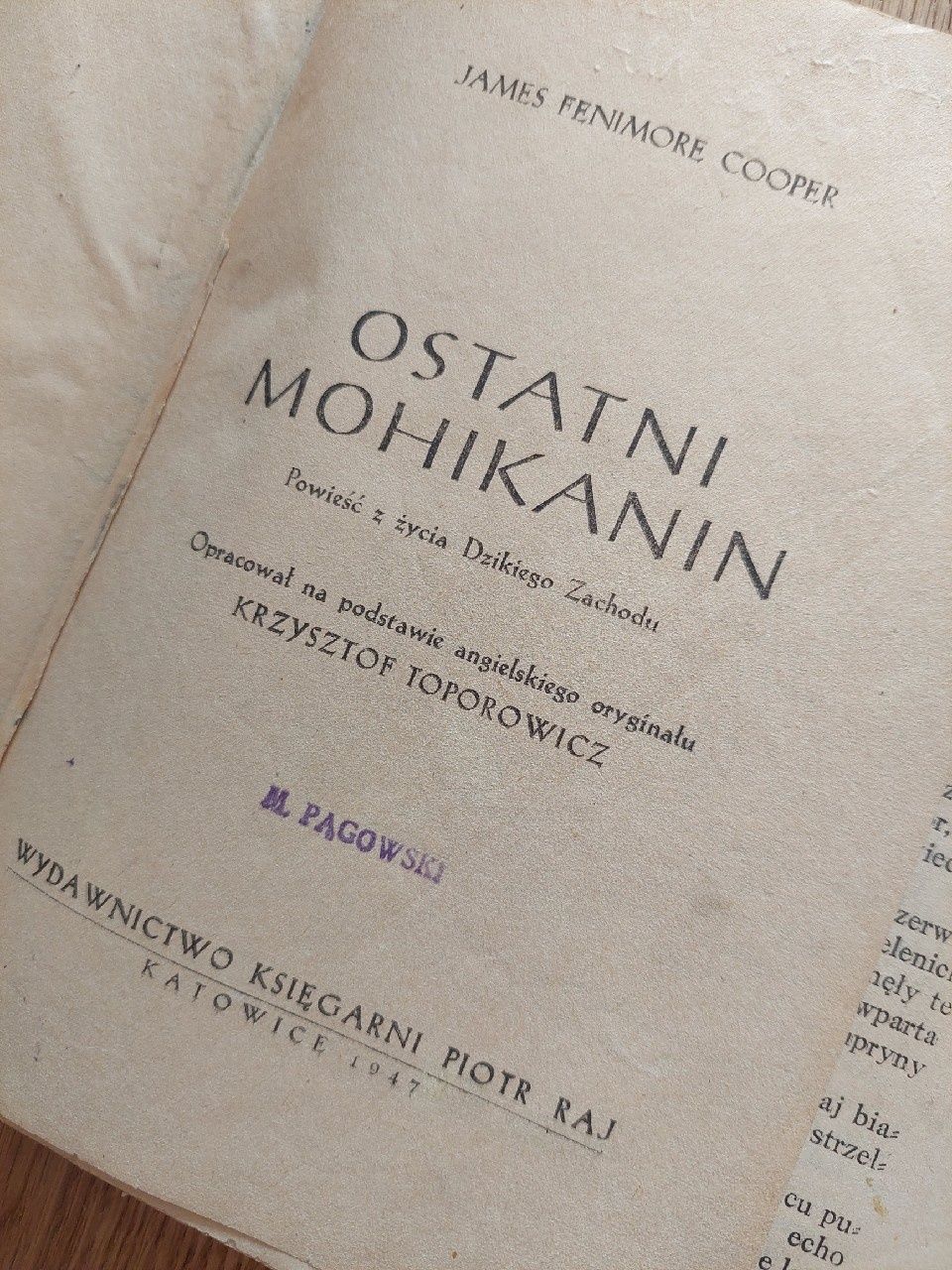 Ostatni Mohikanin 1947