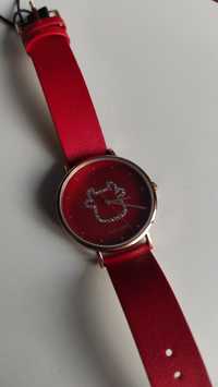 Zegarek czerwony z błyszczącymi kamykami ROMLICEN