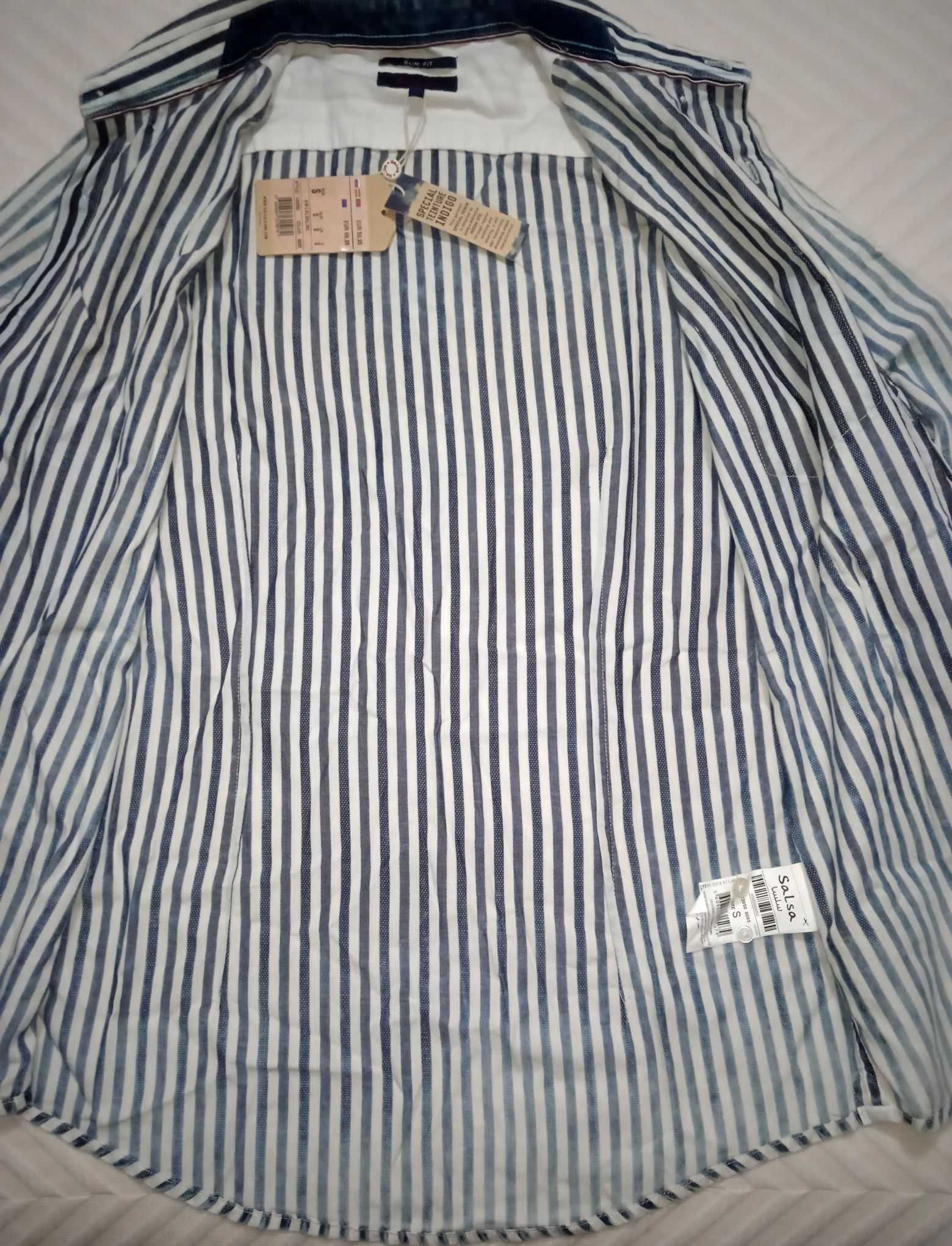 Camisa Slim Fit Salsa NOVA, Efeito Lavagem - Portes Gratis