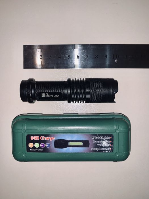 Тактический, маленький фонарик с USB зарядкой