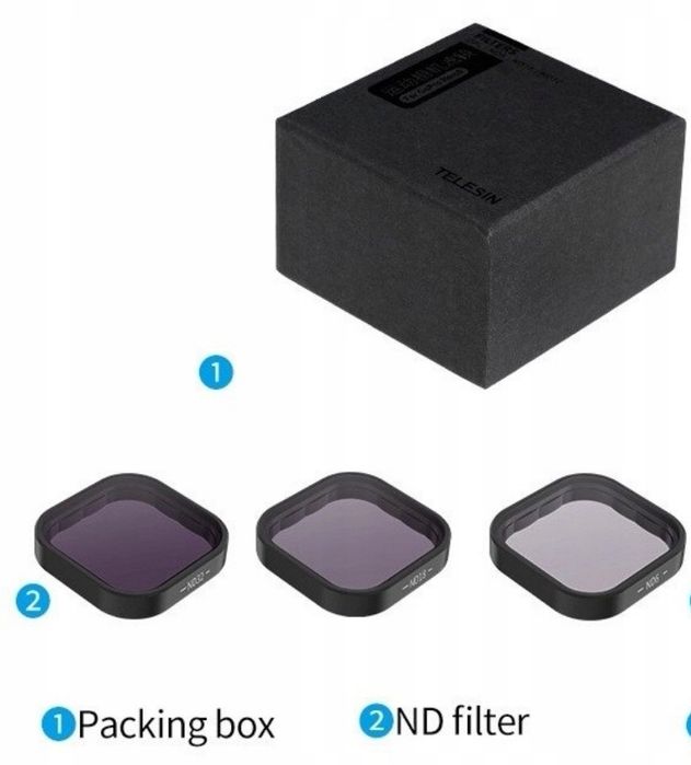 Telesin Zestaw 3x Filtr Efektowych CPL ND Do Kamery GoPro Hero 12 11 1