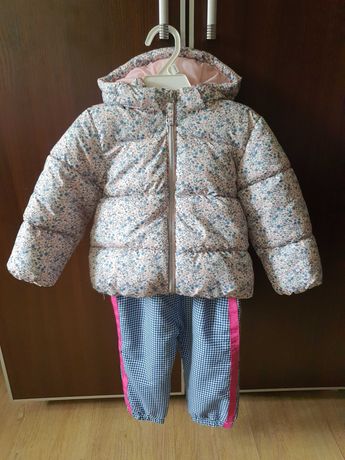 Zimowa kurtka + spodnie ocieplane dla dziewczynki