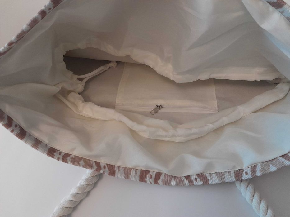 Nowa torba plażowa z nadrukiem_na ramię ( romby)