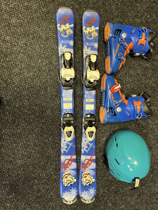 Zestaw Narty Junior Skitty 100cm + Buty Tecnica 21.5cm + kask Bolle