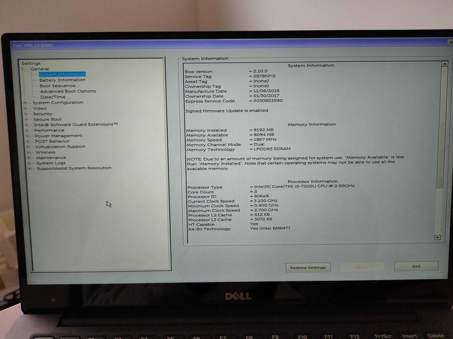 Dell XPS 9360 Touchscreen 1080p