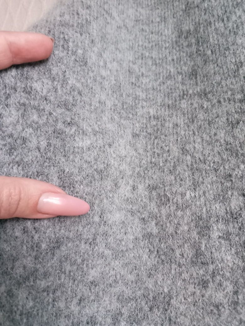 H&M mohair blend szary wełniany kardigan XS-S