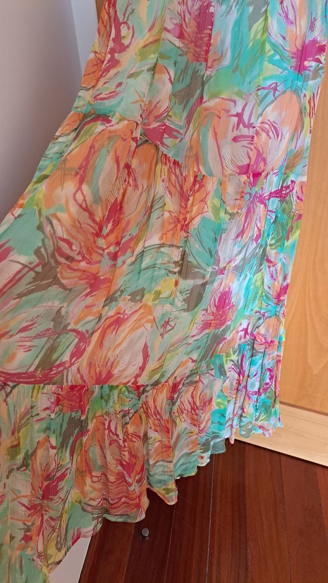 Vestido verão estampado com forro