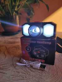 Lanterna de cabeça LED - bateria de lítio recarregável - NOVA