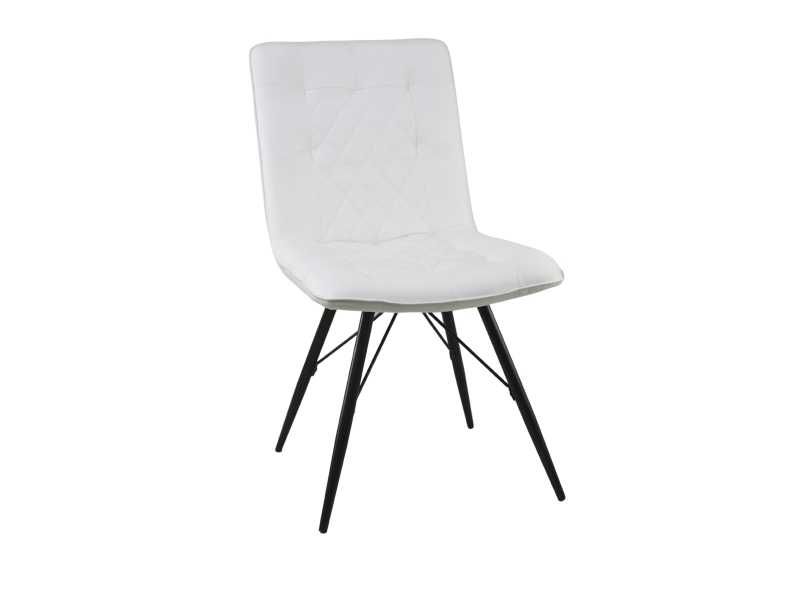 Krzesło dsw białe eco skóra nogi metalowe czarne