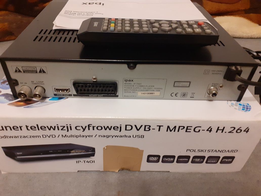 Dekoder IPAX Tuner telewizji cyfrowej z DVD,USB Combo (Super stan)
